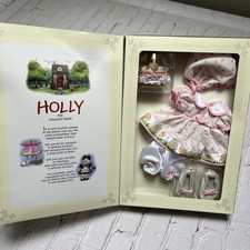 NIB Holly The Holiday Bear Easter Outfit Franklin Mint NEW Pink W/ Eggs