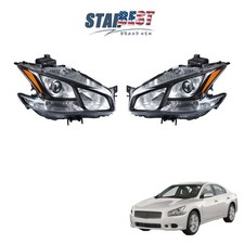 For Nissan Maxima 2009-2014 LH+RH Headlights HID/Xenon w/Sport Pkg Dark gray New