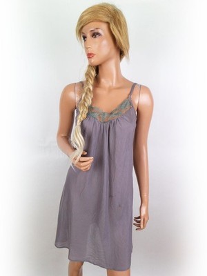 CUSTOMMADE Damen Sommerkleid Gr. S Beige Ärmellos Spitzenstickerei Knielang