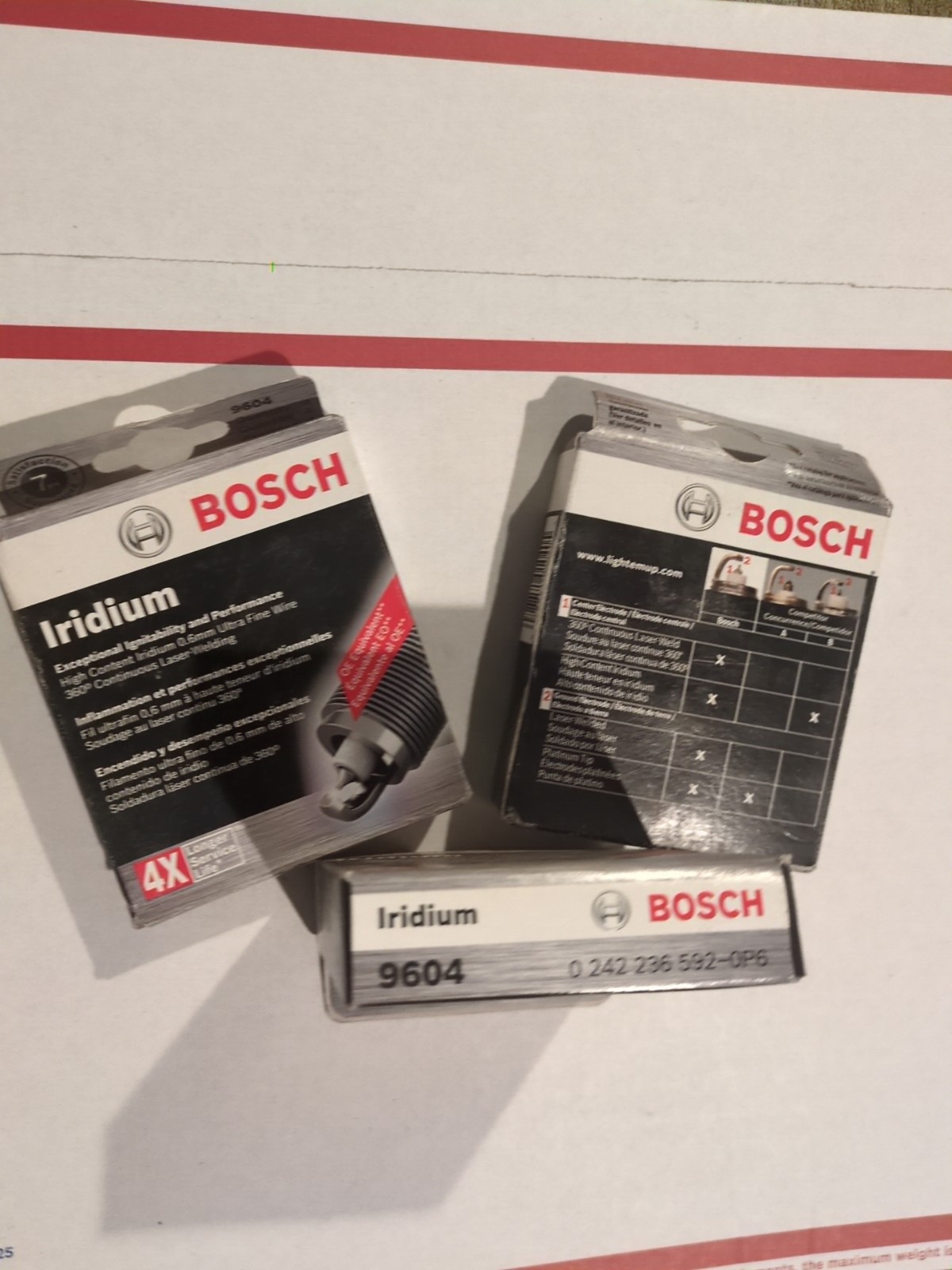 Bosch 9604 Iridium Spk Spark Plugs 4PCK Truck/Car Etc NOS New