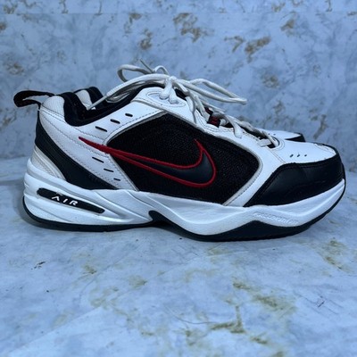 Nike Air Monarch IV Mens Size 8.5 Wide 4E Shoes White Black Red Athletic Sneaker