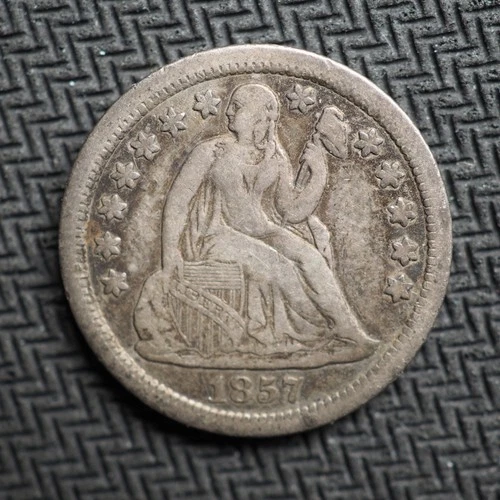 1857  *P*SEATED LIBERTY SILVER DIME   ****NICE****  FREE SHIPPING! C2589