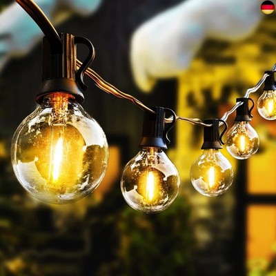 LED Lichterkette Außen 30.4M/100FT Terrasse Lichterkette Outdoor Bruchsicher 55+