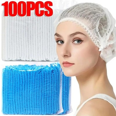 Disposable Non-Woven Bouffant Caps by JEVOLVE | 100% Latex Free Hair Net