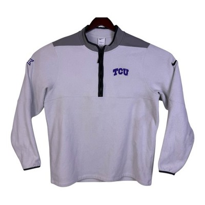 Nike Therma Victory 1/2 Zip Fleece Large TCU Frogs Logo Golf DA2921-025 Gray