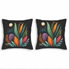 Set of 2 Decorative Throw Pillow Covers 18x18in - Vibrant Botanical Design
