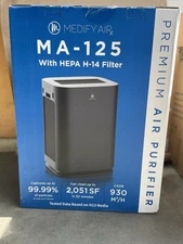 Medify MA-125 Air Purifier with True HEPA H14 Filter | 2,051 Sq Ft NEW - BLACK