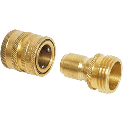 #ad Apache 1 Male 1 Female Brass Garden Hose Quick Connect Connector Set 44048664 $19.94