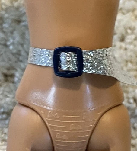 VTG Barbie doll Belt silver Buckle navy accessory clothes combine shipping