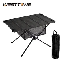 Camping Folding Table Lightweight 1680D Oxford Roll-Up Table Portable Aluminum