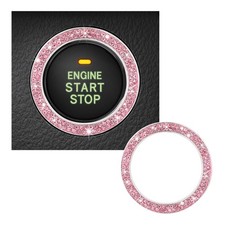 Kewucn Bling Crystal Double Rhinestone Car Engine Start 1 PC, Pink1