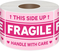 500 PCS 2"x 3" Fragile Stickers for Shipping, Handle with Love Thank You Labels
