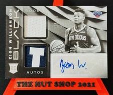 Zion Williamson 2019 Panini Black Rookie Patch Auto Variation /25 Game-Worn RPA