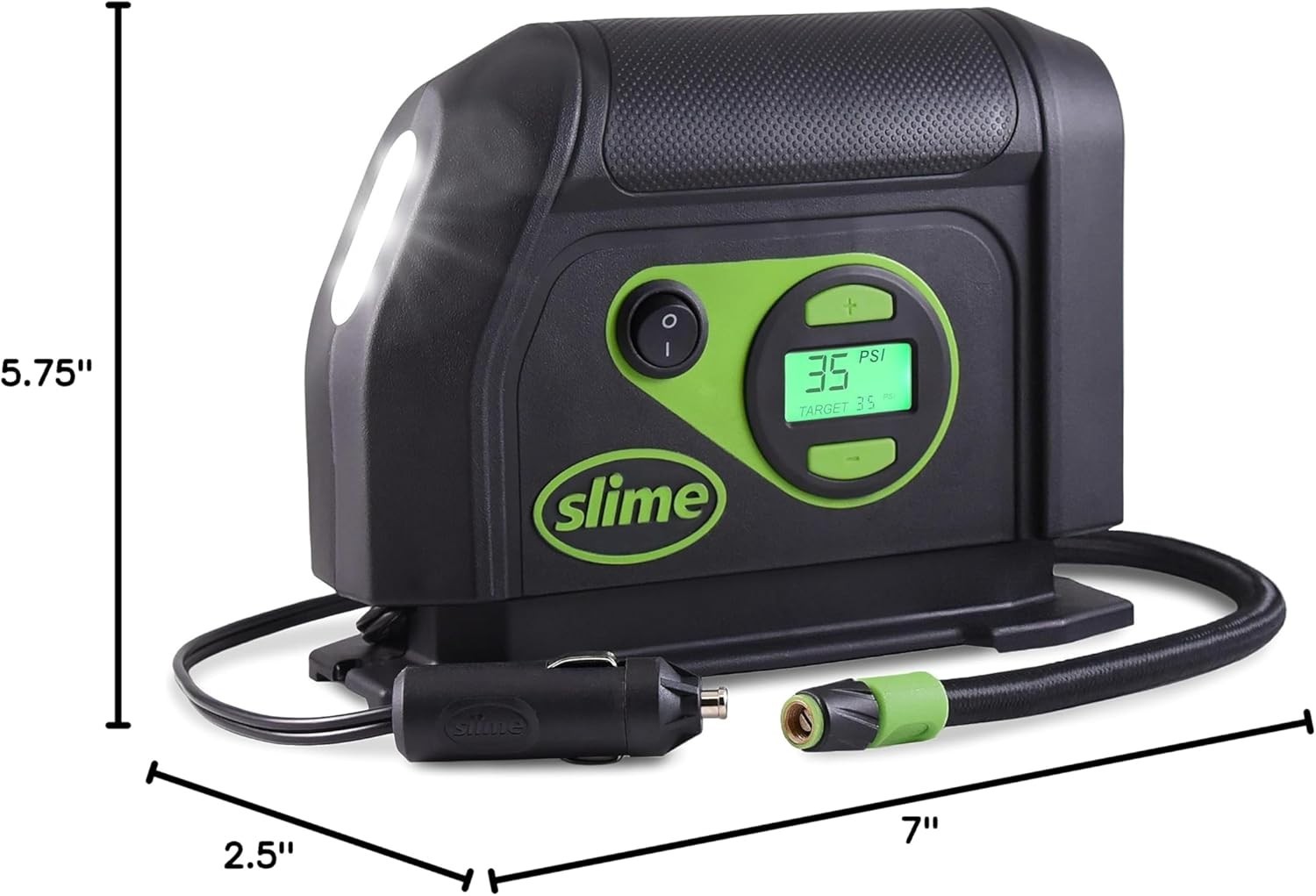 Portable 12V Tire Inflator with LED Light & Digital Display - Quick Inflation