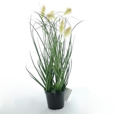 Kaemingk Federborstengras im schwarzen Topf 30 cm - Kunstpflanzen