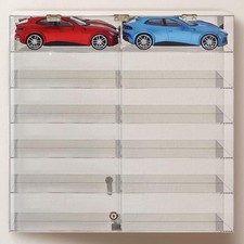 Car Display Case Acrylic Mirrored 12 Slot Wall Diecast 1/18 Model Nascar Cabinet