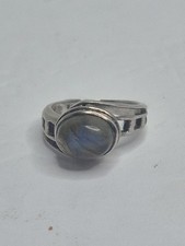 Genuine Labradorite Gemstone Ring 925 Sterling Silver Ring Ladies Size 6