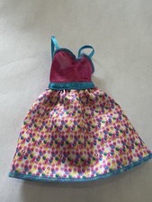 Barbie Doll Dress Party Fashion Pink  Teal With Dots