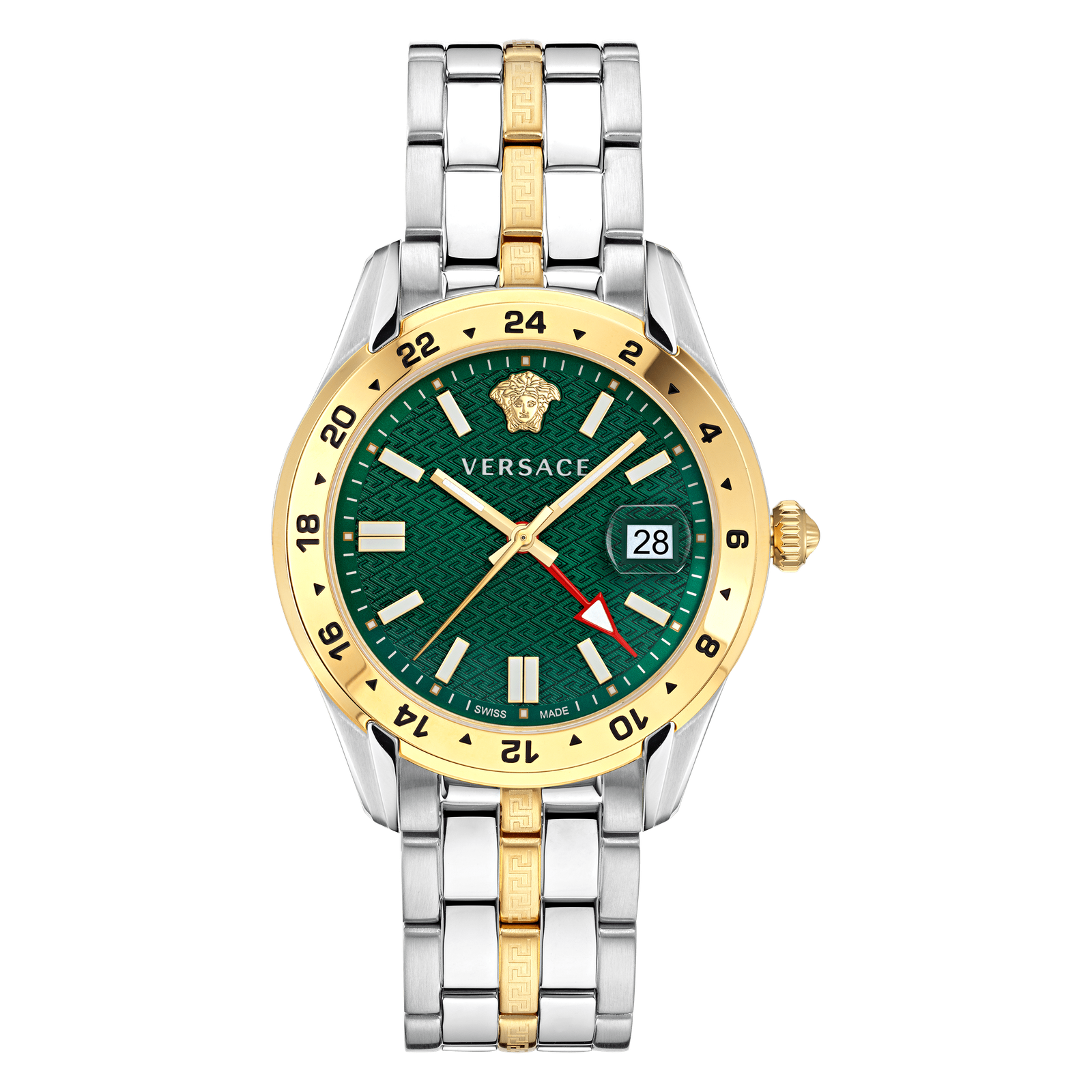 Versace Multicolour Mens Analogue Watch Greca Time Gmt VE7C00623