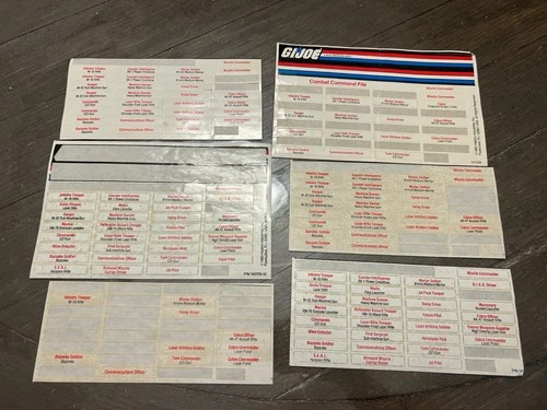 Vintage GI Joe Official Display Case Sticker Sheet Lot