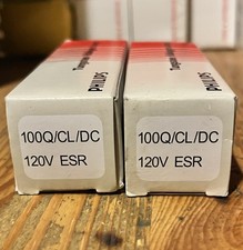 Lot of 2 NEW Philips 100Q/CL/DC ESR 120V - BA15d Bayonet Base Clear T4 Lamps