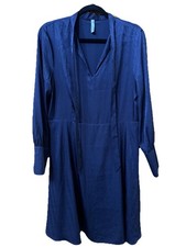 Mango Suit Navy Blue Long Sleeve Women's Dress Sz 8 Work Church