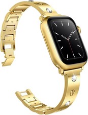 Diamond Metal Strap Compatible with Apple Watch Series 11 44mm for Women