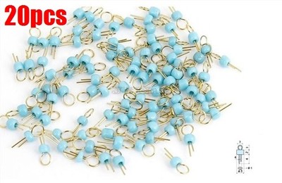 20Pcs Blue Gold Tone Soldering Pcb Board Breadboard Test Point Pin New Ic in