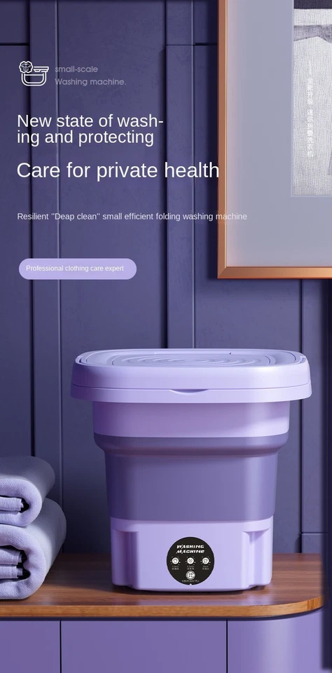 8L Mini Portable Washing Machine Spin Dryer Socks Underwear Baby Clothes - Image 4 of 4