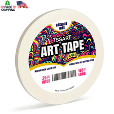 White Art Tape Medium Tack - Masking Artists Tape for Drafting Art Watercolor Pa