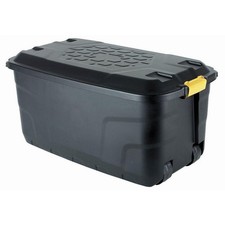 STRATA Heavy Duty Aufbewahrungsbox mit Deckel Kunststoff schwarz 110 Liter