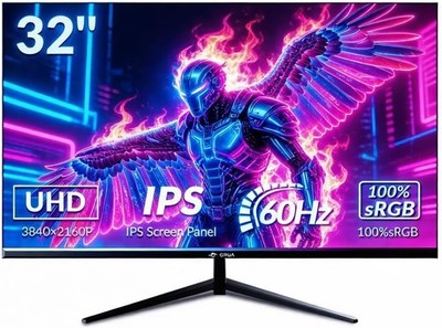 CRUA 32 Zoll IPS Gaming Monitor, UHD (3840 * 2160P) 4K 60HZ IPS 100% sRGB