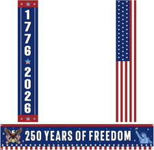 3 Pcs 250Th Anniversary Banners American Patriotic Decorations 250 Years of Free