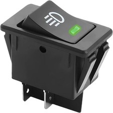 4 Pin 12V 35A SPST ON/Off Fog Light Rocker Switch with LED,Universal Front/Green