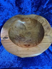 Hand-Turned Natural Live Edge Burl Wood Bowl 7  X 3   Has Small Scratch 