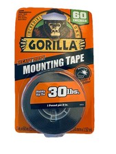 Heavy Duty Double Sided Mounting Tape, Weatherproof, 1" x 60", Black, 1EA