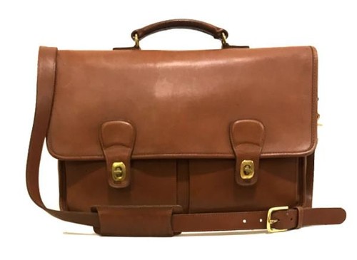 Coach Vintage 90's British Tan Prescott Laptop Portfolio Briefcase Bag ...