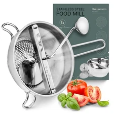 Ergonomic Food Mill Stainless Steel With 3 Grinding Discs - Rotary Food Mill ...