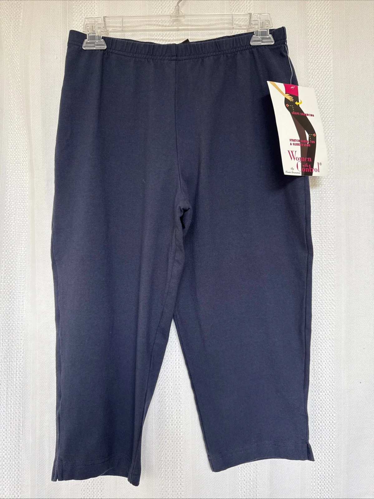 Women with Control Tummy Control Capri Pants Blue MED 26"waist 17"insseam NWT