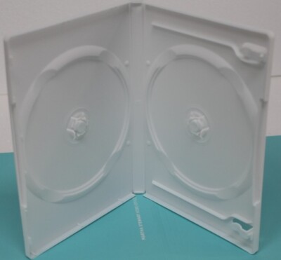 Lot of 10 pcs of 14mm Standard White Double 2 Discs DVD Case