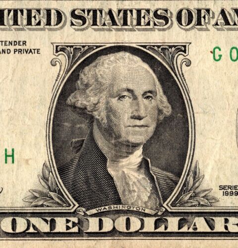 1999 Series Old Note Fancy Serial Number One Dollar Bill - Picture 2 of 11