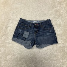 Old Navy Girls Size 10 Denim Blue Jean Shorts Patchwork Accent