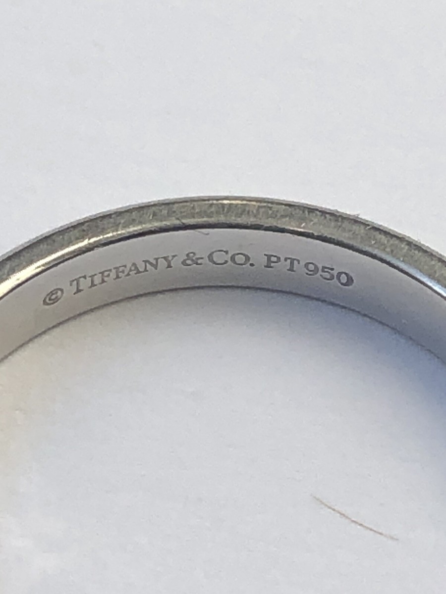 TIFFANY & Co Platinum PT950 Classic Men's Wedding Band Ring TIFFANY & Co Platinum PT950 Classic Men's Wedding Band Ring