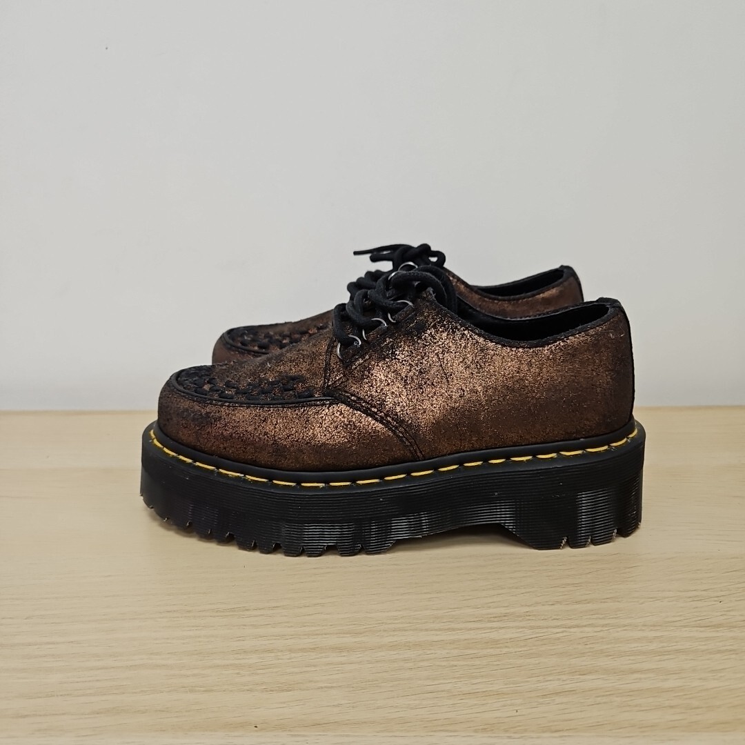 靴 Dr.Martens ashley (UK5) Dr Martens Ramsey Ashley Bronze Metallic Leather Creepers Chunky