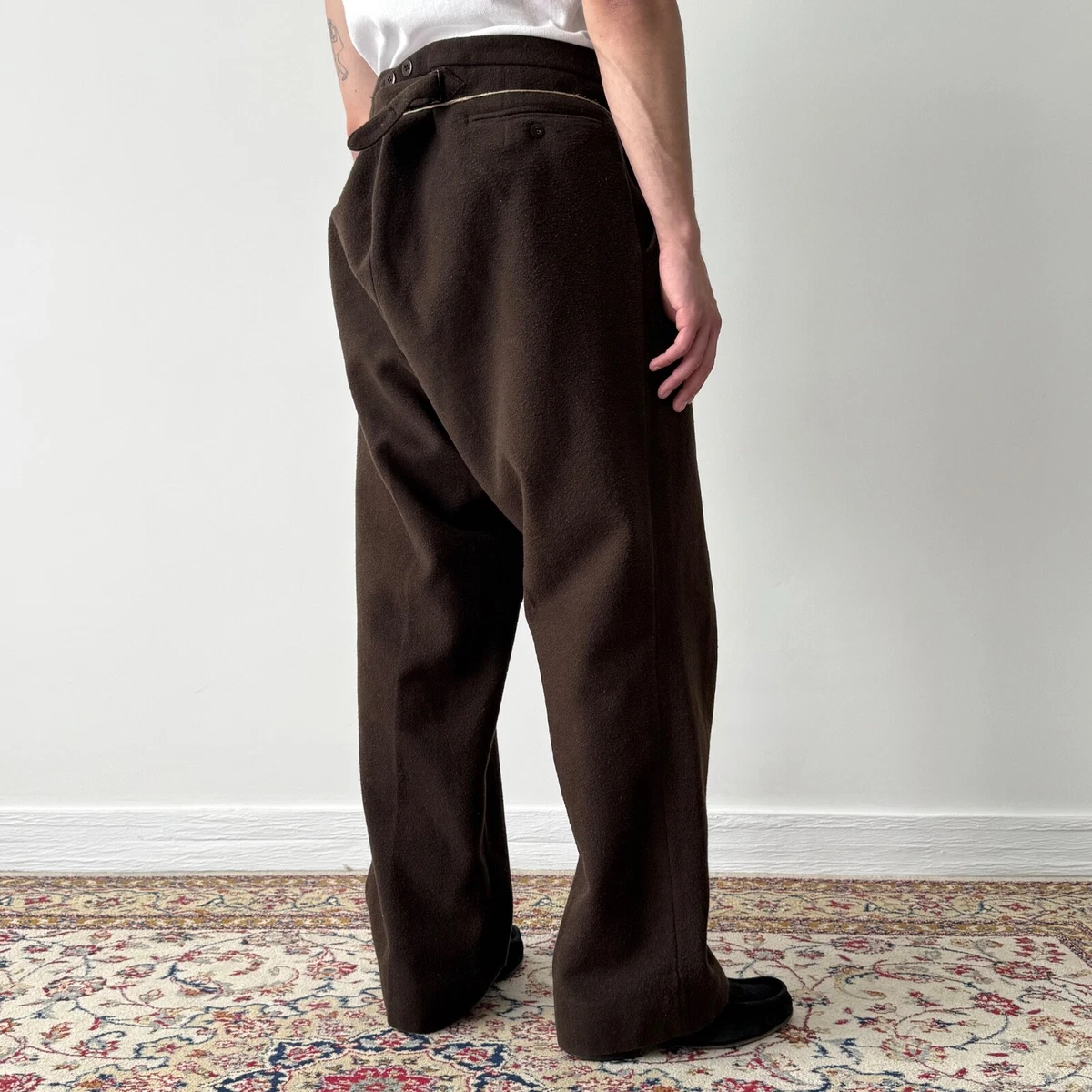 Brown Original 100% Wool Vintage Pants for Men for sale | eBay