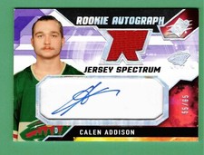 2021-22 UPPER DECK SPX CALEN ADDISON AUTO JERSEY RELIC SPECTRUM ROOKIE RC 55/65