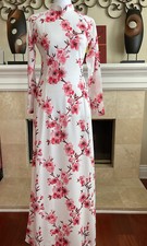 Ao Dai Vietnamese with Pants. L  a Nh  t In 3D ,V  i Co Gi n Nh  . avail Size 2X