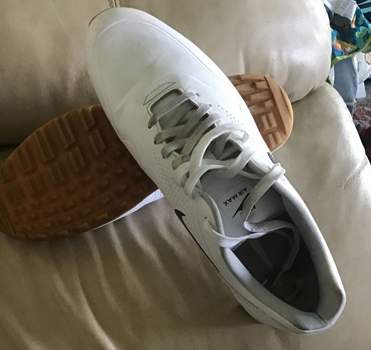 nike air max 1 g white gum white swoosh