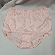 Vintage Women's Pink Nylon Panties 8 XL 42-44 USA Made Shiny Sissy Granny