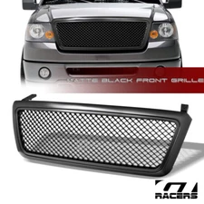 Matte Black For 2004-2008 Ford F150 Luxury Mesh Upper Front Bumper Grill Grille